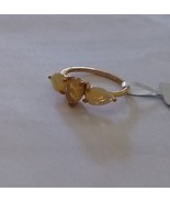 10K Yellow Gold Cream Ethiopian Opal Pear 3-Stone Ring, Size 8, 1.26(TCW... - $159.99