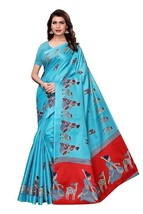 Women&#39;s Printed Silk Saree with Blouse sari bn - £1.56 GBP