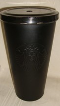 Starbucks 2014 MATTE Black 16 OZ  Stainless Steel Tumbler Cold Cup Rare NO STRAW - £31.06 GBP