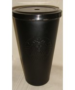 Starbucks 2014 MATTE Black 16 OZ  Stainless Steel Tumbler Cold Cup Rare ... - €34,39 EUR