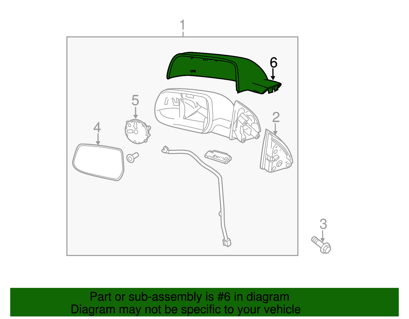 2010-2017 GENUINE GM DRIVER SIDE MIRROR HOUSING COVER, NEW OEM PART, PN 20826664 Item image 3