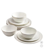 Mikasa Dinnerware Set White Gold Trellis 12-Piece Bone China Serves 4 ​ - $104.99