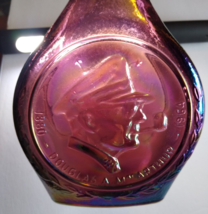 Wheaton Douglas A. MacArthur Purple Amethyst Carnival Glass Bottle Retro 1970's - $20.43