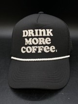 Dutch Bros Drink More Coffee Snapback Hat New Black &amp; White - £10.89 GBP