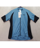 Garneau Cycling Jersey Womens XL Blue Black Polyester Short Sleeve Full ... - $20.33