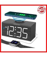 Luxury Wooden Alarm Clock with Fast Wireless Charging &amp; USB Ports for Be... - $761.18 MXN