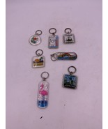 Lot of 7 Vintage Acrylic Keyrings Destinations  Florida, Oregon, Minnesota - $17.62