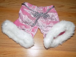 Build A Bear Workshop BAB Pink Velour Metallic Silver Winter Pants White... - $10.00