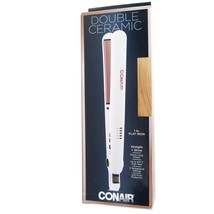 Conair Double Ceramic Flat Iron White 1&quot; Up to 410 Degrees - £17.25 GBP