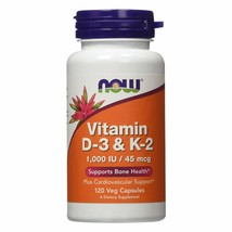 NOW Supplements, Vitamin D-3 &amp; K-2, 1,000 IU/45 mcg, Plus Cardiovascular Supp... - $15.31