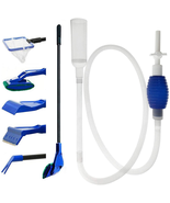 Aquarium Fish Tank Cleaning Kit Tools Algae Scrapers Set 5 in 1 &amp; Fish - $37.61