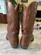 Lucchese handmade exotic Teju lizard cowboy boots men’s size 8 D tobacco brown image 3