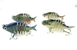 Fishing Lures for Bass, Crappie, Swim bait Jointed Crank 4pc Tackle Lot SET - £14.19 GBP