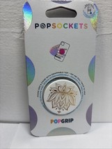 POPSOCKETS PopGrip Golden Prana Lotus Flower Phone Holder White Gold Swa... - $8.90
