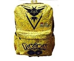 Pokemon Go Team Instinct full size school bag backpack 18&quot; Yellow - $26.99