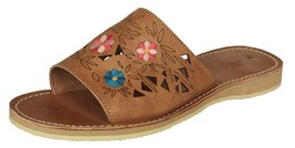 Womens Authentic Mexican Huaraches Sandals Embroidered Floral Light Brow... - $34.95