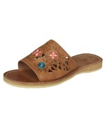 Womens Authentic Mexican Huaraches Sandals Embroidered Floral Light Brow... - $34.95