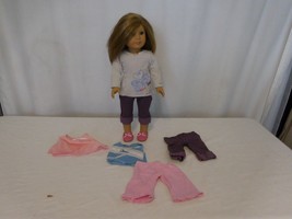 American Girl Doll #39 ?  Caramel Hair Blue Eyes 2014 + AG Purple Jeans ... - £34.04 GBP