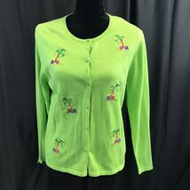 Croft &amp; Barrow Womens Green Sweater Size PL Cardigan - $11.28