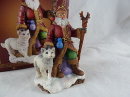 The San Francisco Music Box Company Christmas Medley Santa with dog wolf - £8.69 GBP