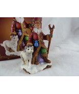 The San Francisco Music Box Company Christmas Medley Santa with dog wolf - £8.67 GBP