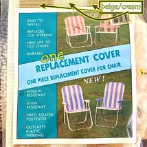 Lawn Chair Replacement Cover for One Vinyl Coated Polyester Beige Cream NEW - £10.61 GBP