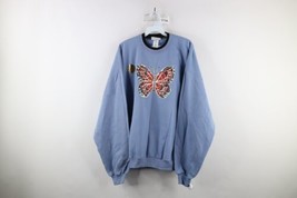 Deadstock Vintage 90s Country Primitive Womens XL Butterfly Crewneck Sweatshirt - £50.85 GBP