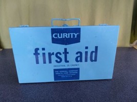 Vintage Curity Industrial 25 Wall Mount First Aid Kit Cabinet Wall Mount... - £11.61 GBP