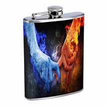 Fire And Ice Em12 Flask 8oz Stainless Steel Hip Drinking Whiskey - £11.59 GBP