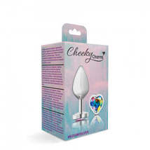Cheeky charms heart clear iridescent medium silver plug - £27.68 GBP