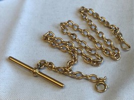 14K Rose Gold Antique Pocket Watch Fob Vest Chain 30.78g Fine Jewelry 15.5&quot; - £1,972.53 GBP