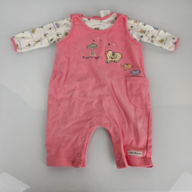 Baby Girl Vintage Carter&#39;s John Lennon Pink Cotton Overalls Clothes Set 0-3 - £23.29 GBP
