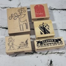 Craft smart Hero Arts Christmas Holiday Lot of 5 Rubber Stamps - $14.84