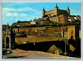 Toledo France color Picture Vtg Postcard unp city view river Bridge Alca... - $4.88