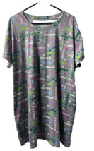 Joy Spun Womens Sleep Shirt Plus Size 2X-3X  Blue With Muliple Designs N... - $16.71