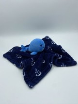 HB Hudson Lovey Baby Blue Whale Anchors Plush Security Blanket Lovie - £6.72 GBP