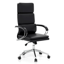 Ergonomic Leather Office Chair with Adjustable Height and Rocking Function-Black - $4,947.90 MXN