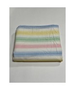 Vintage Pastel Rainbow Striped Stripes Double Bed Flat Sheet - $19.80