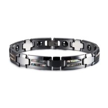 Tungsten Magnetic Bracelet Men Anti-scratch Cross Shell Magnetic Bracelet Benefi - £38.43 GBP