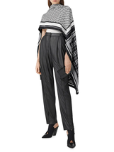 new BURBERRY Check TB Monogram Triple Silk Oblong Scarf in Monochrome 210cmx70cm - $403.20