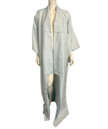 NWT Japanese Kimono Aqua and White Triangle Print Full Length One Size - €52,62 EUR