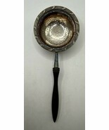 Antique Silver Plate Over Cup Tea Strainer Spoon with Wood Handle 7” - $564.52 MXN