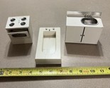 (4) CLASSICS VTG Doll Miniature White Wood Kitchen Stove, Refrig, Sink, ... - $16.78