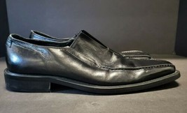 Gianni Versace Slip On Black Leather Men Dress Shoes SZ EU 44/ US 11 - $128.00