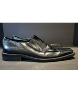 Gianni Versace Slip On Black Leather Men Dress Shoes SZ EU 44/ US 11 - £99.97 GBP