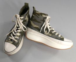 Green Gray Camo Platform High-Top Sneakers Madden Girl Winnona Wms Size 8.5 EUC - £44.10 GBP