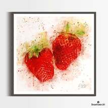 Premium Art Print Ripe Strawberries in Watercolors, by Dreamframer Art - £35.13 GBP+