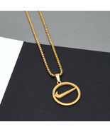 NEW NIKE GOLD NECKLACE PLATED METAL 20&quot; INCH CHAIN WITH ADJUSTER SWOOSH - $20.74 CAD