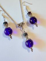 Ruby zoisite cobalt blue jewelry set boho jewelry set earrings necklace ... - $73.24 CAD