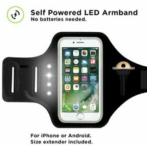 Running Armband fits Iphone 6 6S 7 or Android Dynamove Motion Powered LED - $15.34